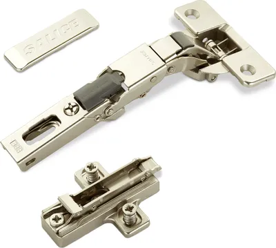 Produktbild von 2 x Salice Universalscharniere 110° Bohrbild T48 Push Open für abgerundete, überfälzte und profilierte Türen mit Kreuz-Montageplatte Höhe 6 mm Exzenterverstellung, Scharnierarmabdeckung