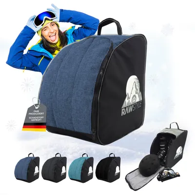 Produktbild von Rawstyle Skischuh Tasche Rucksack Wintersport Skischuhe Bag MOD 3 (meliert marine)
