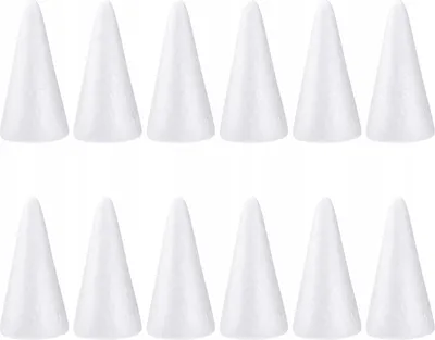 Zdjęcie produktu dla Happyyami 12X Białe Stożki Styropianowe 15Cm Do Diy Dekoracji Rękodzieł