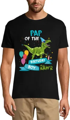 Produktbild von Herren Grafik T-Shirt Pap des Geburtstagskindes Papa - Dinosaurier – Pap Of The Birthday Boy Dad - Dinosaur – Öko-Verantwortlich Vintage Jahrgang