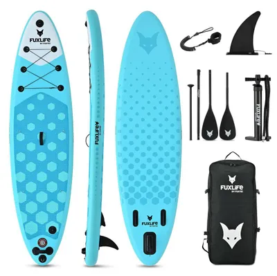 Produktbild von FUXLIFE by FUXTEC SUP Board FX-SUP320D1 | Stand Up Paddle Board | aufblasbar | 150 kg | 320 x 81 x 15 cm | Set grün