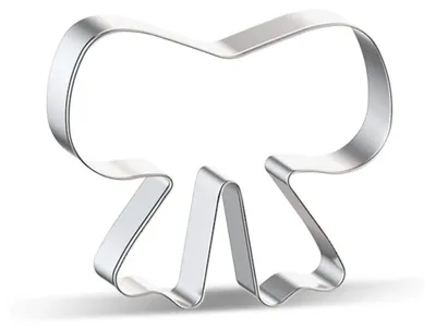 Ausstechform Schleife, Edelstahl, 7,6 x 6,5 x 1,7 cm