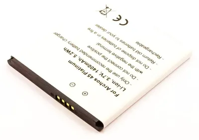 Produktbild von Akku für Archos 45 Platinum Li-Ion 3,7 Volt 1400 mAh schwarz.