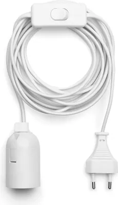 Produktbild von Lampenfassung max. 60W E27 Weiß 3,5m Kabel mit Stecker & Schalter
