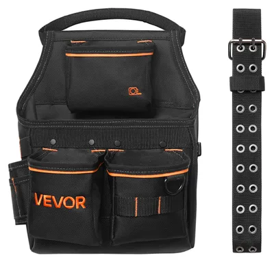 Immagine prodotto di Cintura portautensili VEVOR, 14 tasche, cintura da artigiano, cintura da lavoro per elettricisti, falegnami e operai edili, porta martello, porta utensili, organizzatore per grembiule adatto, regolabile da 830-1270 mm