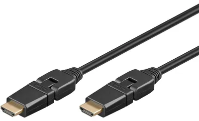 Image de Goobay 61286 Câble standard HDMI™ haute vitesse 360° avec Ethernet, 2 m, noir - 4K/60Hz
