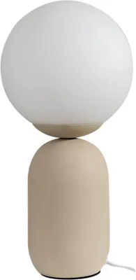 Produktbild von Lindby Tischleuchte Lennes, beige, Glas, Ø 20 cm