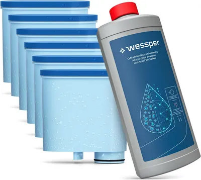 Produktbild von 6x Wasserfilter für Saeco, Philips wie AquaClean CA6903 + Entkalker 1L