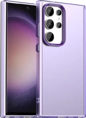 Produktbild von Handyhülle für Samsung Galaxy S23 Ultra Schlank Durchscheinend Matt Stoßfest Schutzhülle Lila
