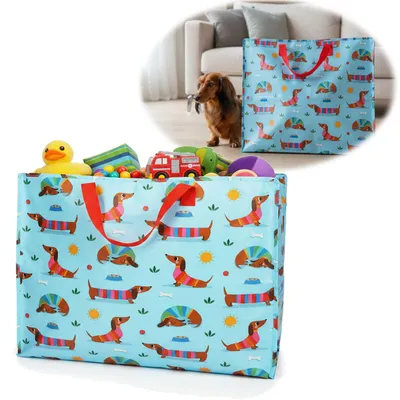 Produktbild von LS-LebenStil XXL Jumbo Bag Dackel Sausage 55cm Kunststoff Aufbewahrungstasche Einkaufstasche