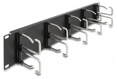 Immagine prodotto di Delock 19? Kabelmanagement Rangierpanel mit 10 Metallbügel 2 HE schwarz
