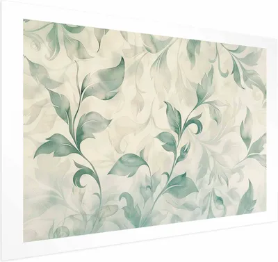 Produktbild von Posterpapier Poster - Watercolor Green-Beige Leaves 60x40 cm Blätter f-H-10016-ao-a