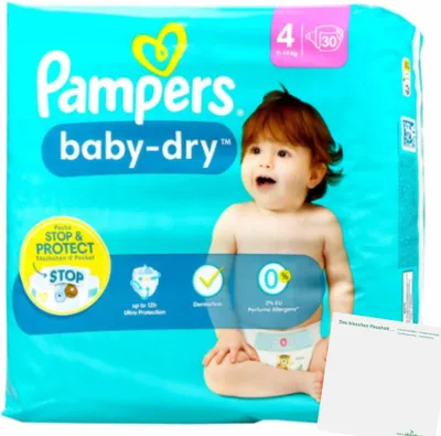 Produktbild von Pampers Baby-Dry Gr4 9-14kg (27St Packung) + usy Block