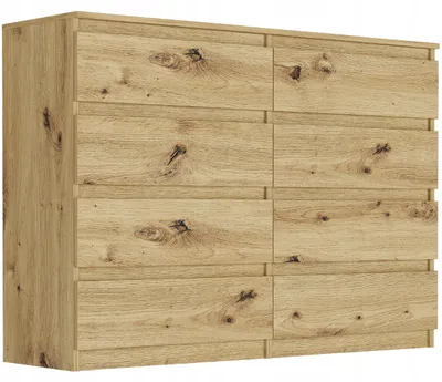 Obrázek produktu pro Komoda 140 cm 8 zásuvek skříňka FRAMIRE R-140-S8 artisan