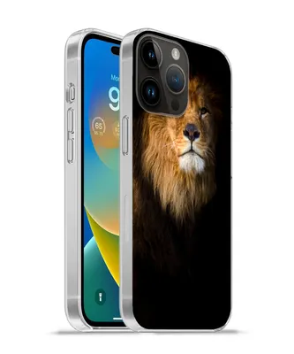 Produktbild von MuchoWow® Handyhülle Schutzhülle Hülle für Apple iPhone 14 Pro Max Löwe - Licht - Schwarz - Porträt Silikon Softcase Handy Hülle - Hardcover