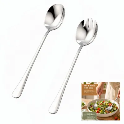 Salatbesteck-Set aus Edelstahl 28 cm, 2-teilig