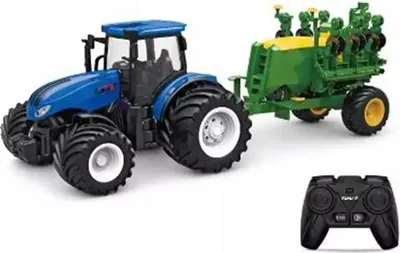 Obrázok produktu pre Diaľkovo ovládaný modrý traktor s LED osvetlením