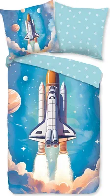 Produktbild von Duvet cover Good Morning 135x200 + 1* 80x80 cm - Rocket launch