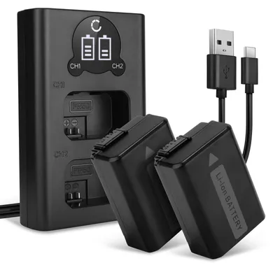 Image de CELLONIC 2x Batterie pour Appareil photo Compatible avec Sony ILCE-6000 (α6000), A6400 ILCE-6400, Alpha 6400 ILCE-6400, NP-FW50 - (1030mAh, 7.4V) + Chargeur Double