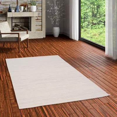 Produktbild von Wolle Natur Teppich Kelim Woolly Grau Meliert, Größe:160x230 cm