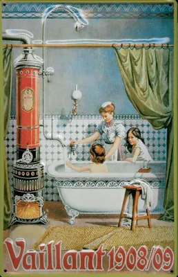 Produktbild von Blechschild Nostalgieschild Vaillant 1908/09 Badeofen