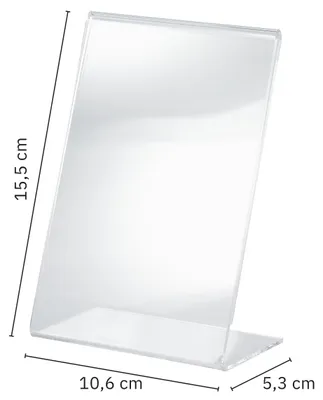 Produktbild von SIGEL TA214 Tischaufsteller, DIN A6 (105x148 mm), schräg, einseitige Präsentation, glasklar, Acryl