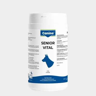 Produktbild von Canina Senior Vital, Hund, Puder, Allgemeiner Gesundheitszustand, Haut & Haarkleid, Senior, Flasche, 500 g