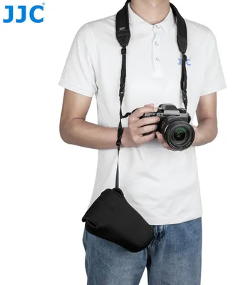 Image de JJC OC-F3BK, sacoche, toutes marques, Fujifilm X-T10 + objectif 55-200 mm, Olympus E-M10II + objectif 12-40 mm, Fujifilm X-T20 + objectif 55-200 mm, ..., noir