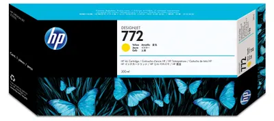 Obrázok produktu pre HP Žltá atramentová kazeta 772 DesignJet, 300 ml, Tlačiareň HP Designjet Z5200 PostScript, Atramentový, Žltá, Singapúr, 283 mm, 41 mm
