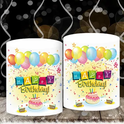 12 Windlichter Tischdeko Geburtstag mit Eukalyptus-Design