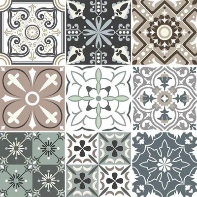 Produktbild von Selbstklebende Fliesenaufkleber für Küche und Bad – 9 Fliesenaufkleber, Azulejos Ariahna Design – 9 Aufkleber, 20 x 20 cm