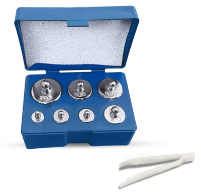 Kalibriergewicht-Set 500 g, 7-teilig, Edelstahl, mit Pinzette