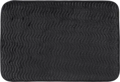 Zdjęcie produktu dla TENDANCE | Mata łazienkowa - BRAZI - 40x60 cm - Czarna - Antypoślizgowa - Miękka - Szybkoschnąca