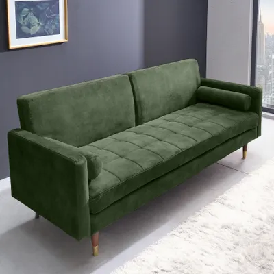Produktbild von riess-ambiente Schlafsofa COUTURE 200cm grün Metall Microvelours 3-Sitzer Couch mit Schlaffunktion modern