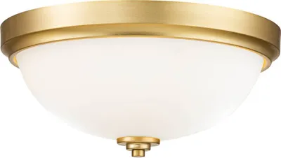 Produktbild von Deckenleuchte, 2-Flammig, IP44, Glas, Messing, D 33,5 cm