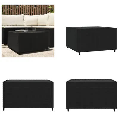 Zdjęcie produktu dla vidaXL Stolik kawowy ogrodowy kwadratowy czarny 50x50x30 cm polirattan - stolik kawowy ogrodowy - stoliki kawowe ogrodowe - meble ogrodowe - meble tarasowe