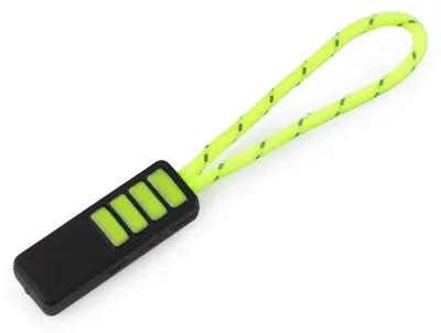 10 Zipper-Schlaufen Reißverschluss-Anhänger neongelb
