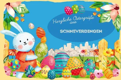 Produktbild von vianmo Holzschild 12x18 cm Ostergrüße SCHNEVERDINGEN