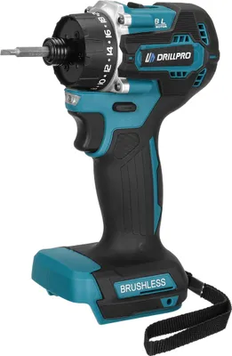 A cordless drill is shown against a white background.