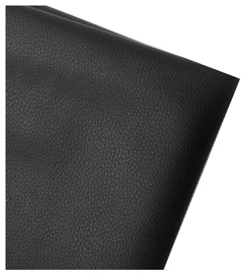 Image de Tissu synthétique noir imitation cuir, largeur 160 cm, idéal pour les meubles et les projets créatifs