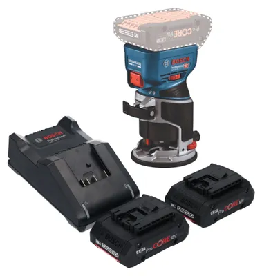Image de Bosch GKF 18V-8 Professional Affleureuse sans fil 18 V 8,0 mm Brushless + 2x batterie ProCORE 4,0 Ah + chargeur