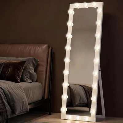 Produktbild von Ganzkörperspiegel LED 150x40 cm, 3 Lichtfarben, dimmbar, Touch, anlehnbar, weiß