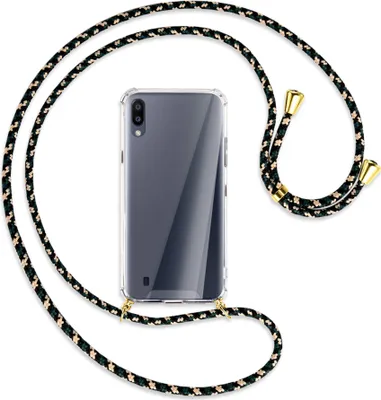 Produktbild von Handykette Backcover-Schutzhülle mit Band (Metall goldfarben) für Samsung Galaxy A10 - camouflage