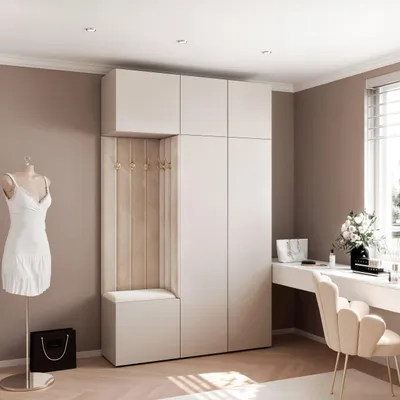 Image de Vestiaire Aria 7 146 cm Cachemire Rembourré Cachemire Soft-Close Push-to-Open
