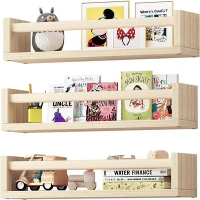 Produktbild von Famanu Wandregal Set 3 Stück – 40 cm, ideal für Bücher, Fotos und Spielzeug