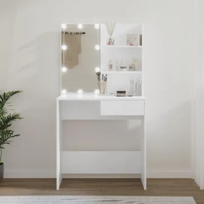 Immagine prodotto di Tavolino da toilette con LED bianco 74,5x40x141 cm
