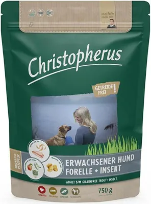 Produktbild von Christopherus Getreidefrei Forelle & Insekt 750g