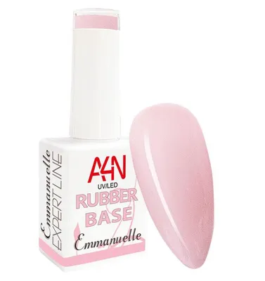 Produktbild von A4N Rubber Base Emmanuelle 10ml Zart Rose, UV Base Gel für die Naturnagelverstärkung Aufbau oder auch Reparatur, in der Pinselflasche