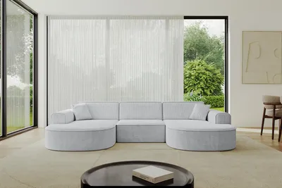 Produktbild von ALTDECOR Ecksofa in U-Form  MARI-U1 -303x171x79,5 cm  Grau -  Corner Sofa Bett Eckcouch Couch L-Form Wohnlandschaft  Cauchsofa