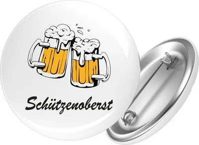 Produktbild von Huuraa Button Schützenoberst Schützenfest 59mm rund mit Sicherheitsnadel Ansteckbutton Geschenkidee